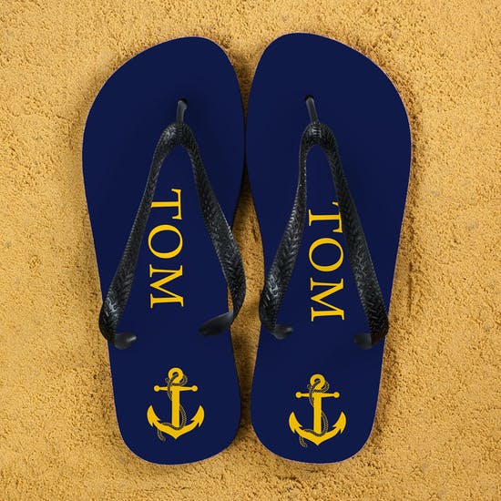 Anchor Style Personalised Flip Flops