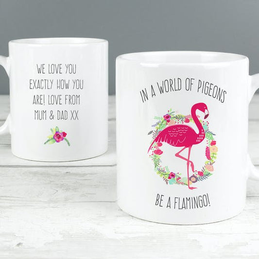 Personalised Flamingo Design Mug
