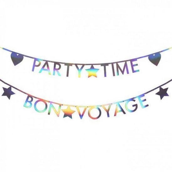 Alphabet Oil Slick Style Bunting (With Letters, Numbers & Symbols)