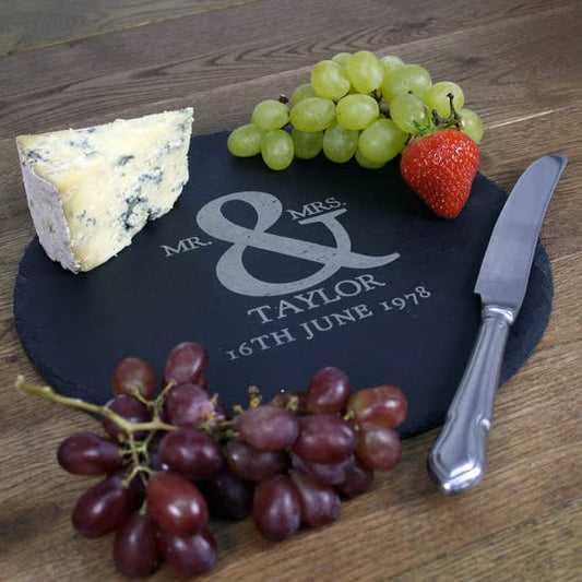 Personalised Ampersand Slate Cheese Board