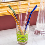 Set Of Six Coloured Reusable Glass Straws