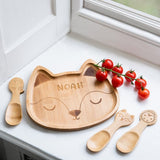 Personalised Fox Bamboo Plate