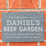 Large Personalised Beer Garden Slate Sign