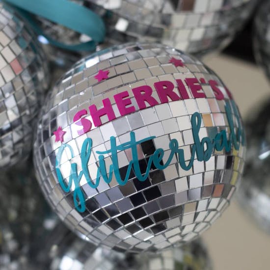 Personalised Silver Glitter Ball
