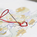 Personalised Stitch Your Journey Map Print