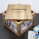 Personalised 'We Are Family' Oak Photo Box