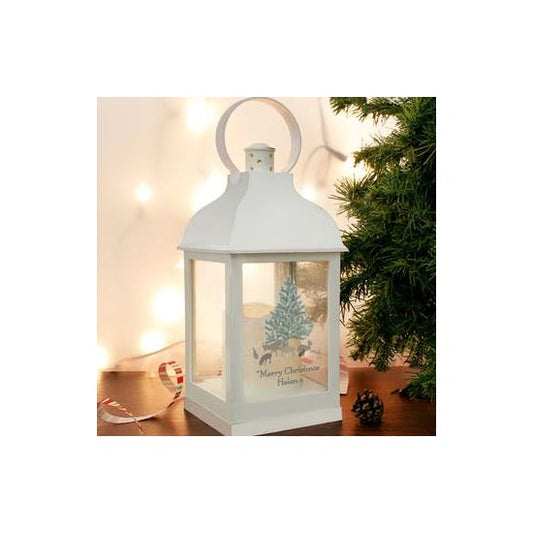 Personalised White Christmas Lantern