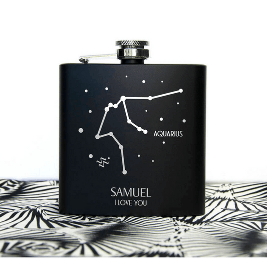 Star Constellation Black Hip Flask