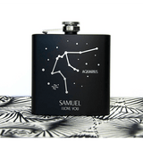Star Constellation Black Hip Flask