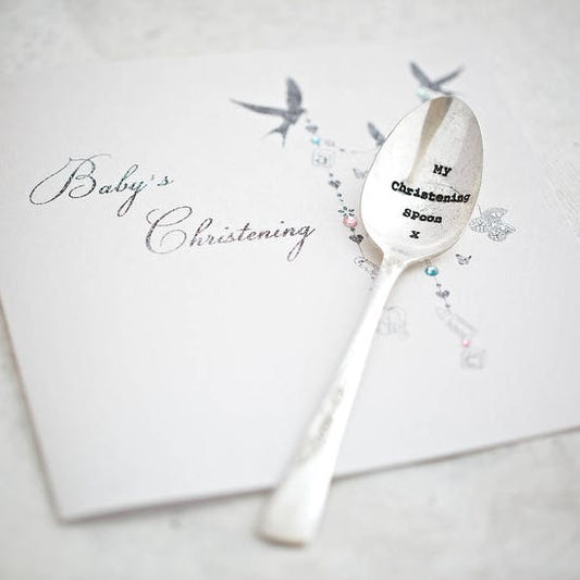 Christening Silver Plated Vintage Spoon