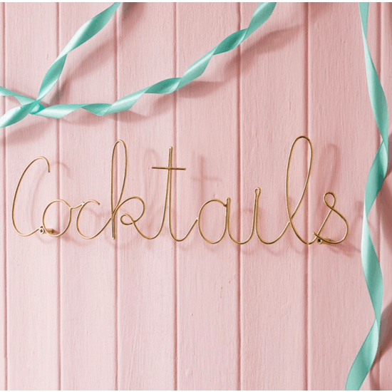 Gold Wire Wall Hanging Words