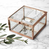 Rose Gold Glass Trinket Box