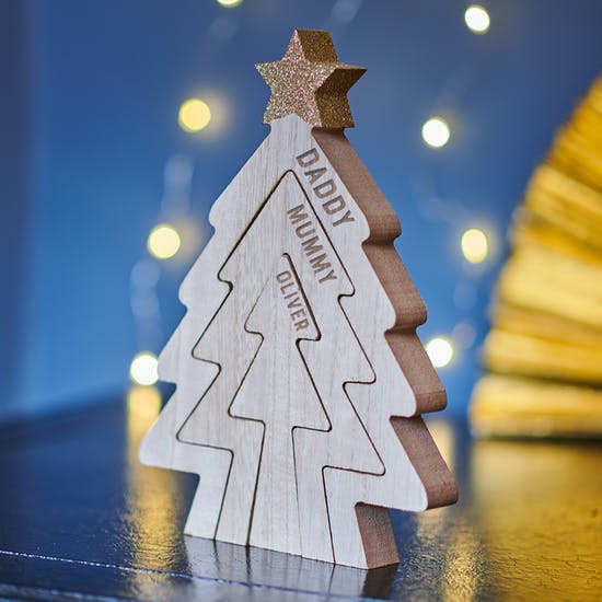 Personalised Wooden Family Tree Decoration