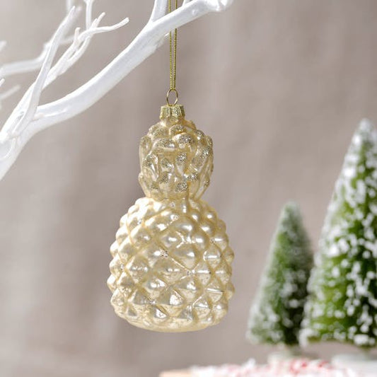 Sparkly Gold Pineapple Bauble
