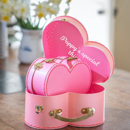 Personalised Set Of Two Heart Suitcase