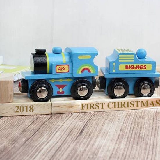 Personalised Train with Engraved Track Piece