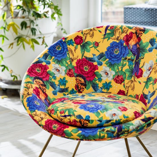 Mexican Style Floral Velvet Chair