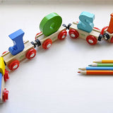 Personalised Wooden Train Set in Bright Colours