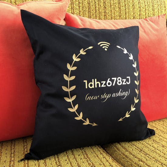 Personalised Wifi Code Cushion