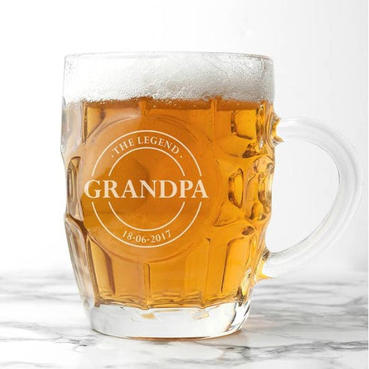 Grandads Personalised Dimpled Beer Glass
