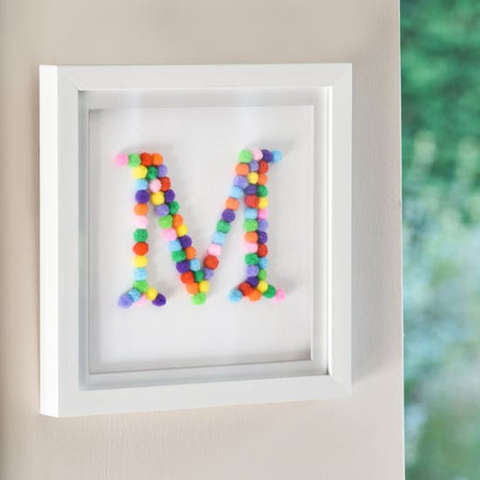 Personalised Handmade Framed Pom Pom Letter