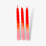 Twisted Handmade Ombre Candles - Pack of 3
