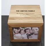 Personalised 'We Are Family' Oak Photo Box