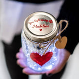 Personalised Love Heart LED Firefly Jar
