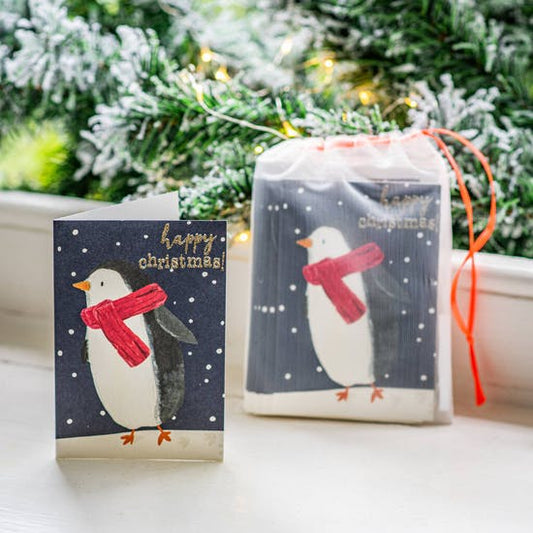 Pack Of Ten Penguins Christmas Cards