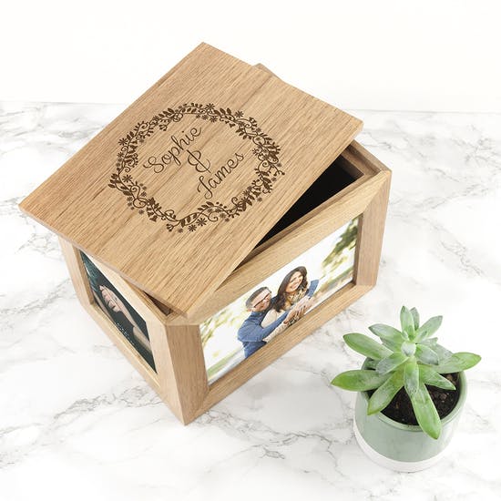 Personalised Keepsake Box With Wreath Design