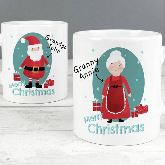 Personalised Grandparent Christmas Mug Set