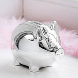 Personalised Silver Plated Piggy Money Box