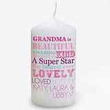 Personalised 'Best Grandma' Candle