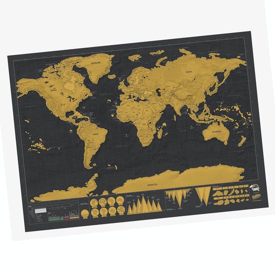 Deluxe Scratch World Map