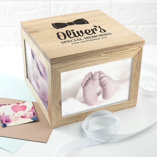 Baby's Special Memories Oak Photo Box