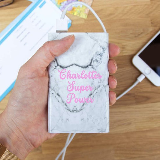 Personalised Marble Design Power Bank