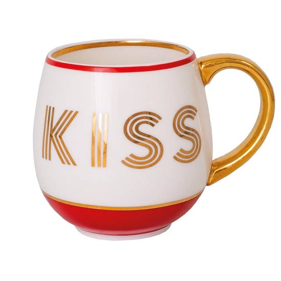 Kiss Mug With Gold Highlights