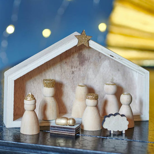 Wooden Christmas Nativity Set