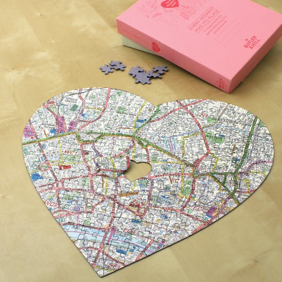 Personalised Heart Postcode Map Jigsaw