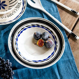 Blue Black Hand Painted Plates