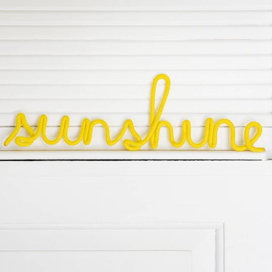 Yellow Sunshine Soft Script Style Word