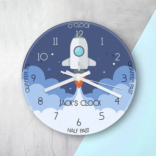 Personalised Space Shuttle Glass Clock