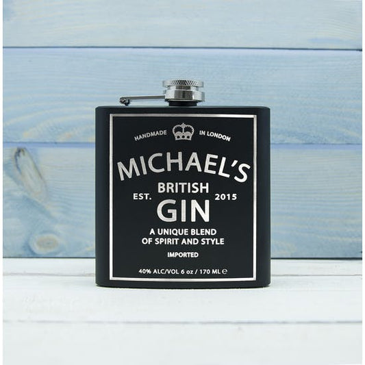 Personalised Gin Vintage Style Hip Flask