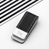 Personalised Black Leather Money Clip