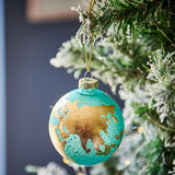 Blue And Gold Globe Shaped Bauble