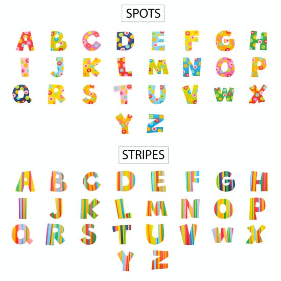 Stripes & Spots Wooden Alphabet Letters