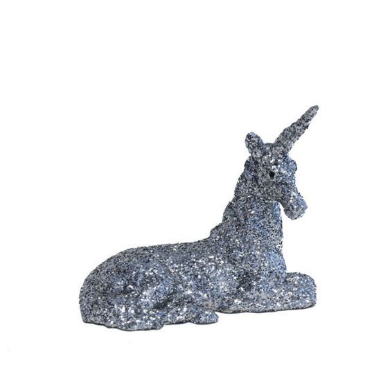 Silver Glitter Unicorn Decoration