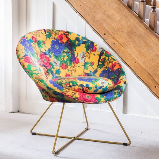 Mexican Style Floral Velvet Chair