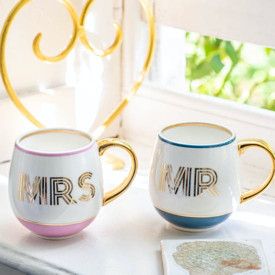 Gift Boxed Pair Of Mr And Mrs Mugs