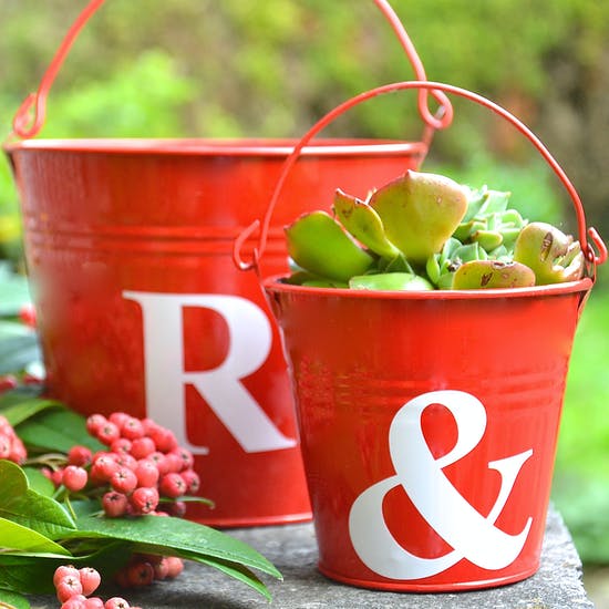 Letter Style Red Buckets